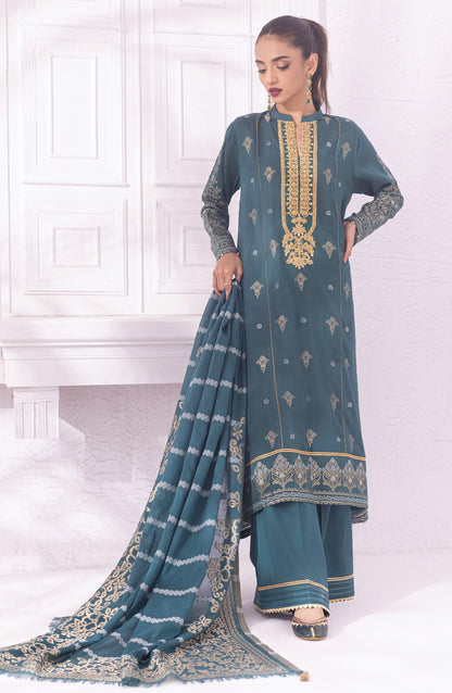 Orient - Stitched 3 Piece Embroidered Jacquard Shirt , Cambric Pant and JACQUARD Dupatta