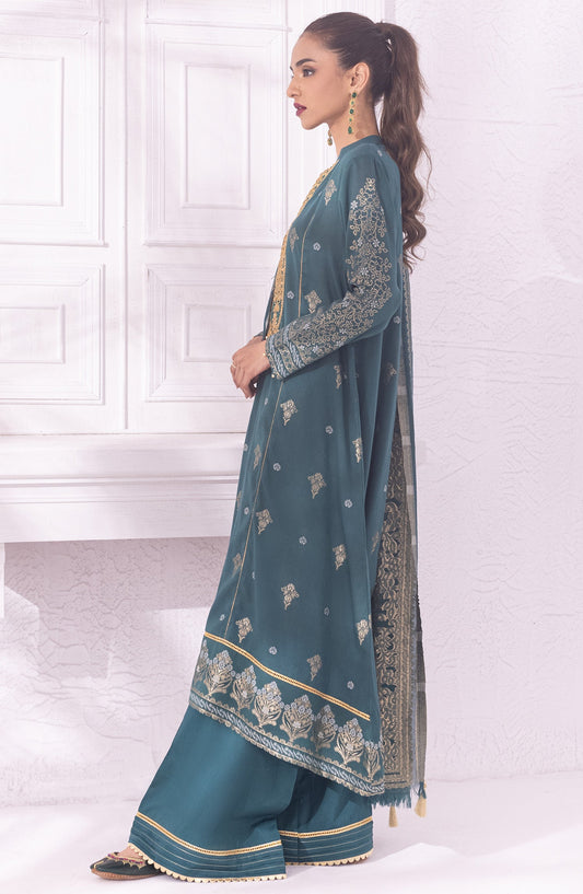 Orient - Unstitched 3 Piece Embroidered Jacquard Shirt , Cambric Pant and Jacquard Dupatta