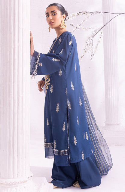 Orient - Unstitched 3 Piece Embroidered Jacquard Shirt , Raw Silk Pant and Fancy Dupatta