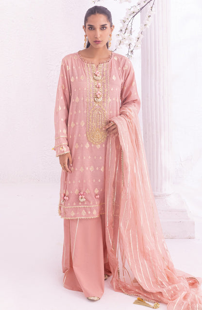 Orient - Unstitched 3 Piece Embroidered Jacquard Shirt , Raw Silk Pant and Fancy Dupatta