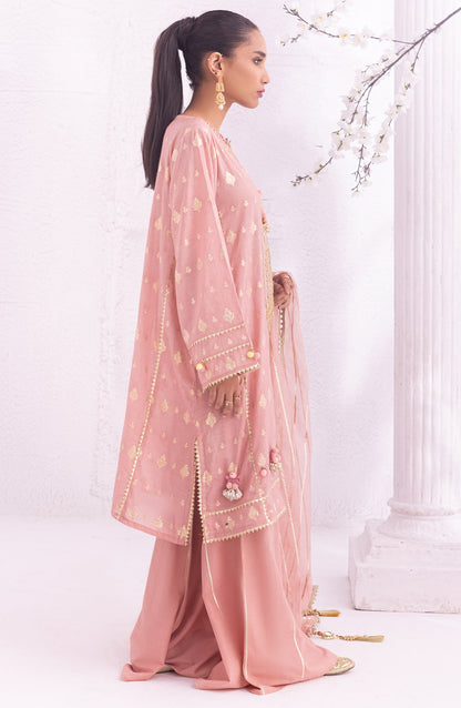 Orient - Unstitched 3 Piece Embroidered Jacquard Shirt , Raw Silk Pant and Fancy Dupatta