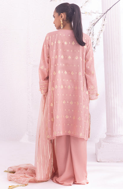 Orient - Unstitched 3 Piece Embroidered Jacquard Shirt , Raw Silk Pant and Fancy Dupatta