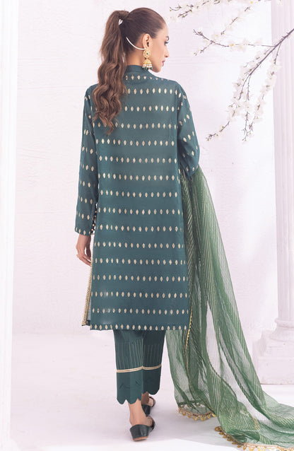 Orient - Unstitched 3 Piece Embroidered Jacquard Shirt , Raw Silk Pant and Fancy Dupatta