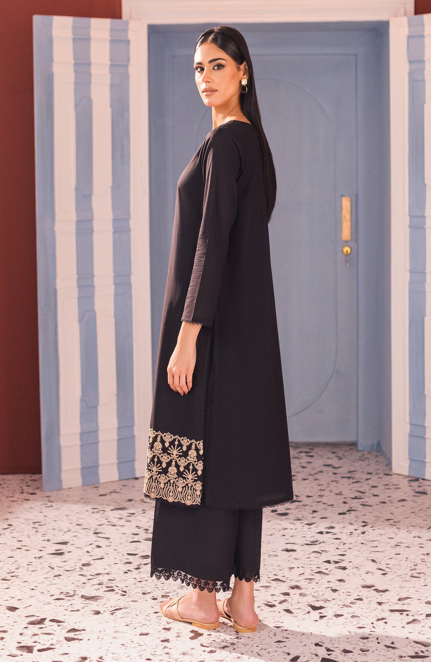 Orient - Stitched 2 Piece Embroidered Cambric Shirt and Cambric Pant