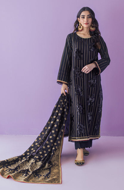 Orient - Stitched 3 Piece Embroidered Jacquard Shirt , Cambric Pant and Jacquard Dupatta