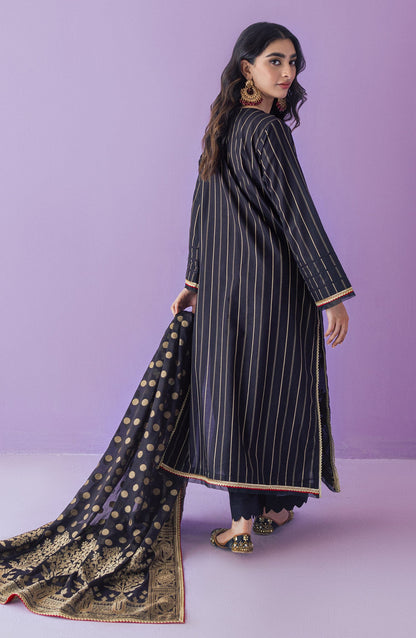 Orient - Stitched 3 Piece Embroidered Jacquard Shirt , Cambric Pant and Jacquard Dupatta