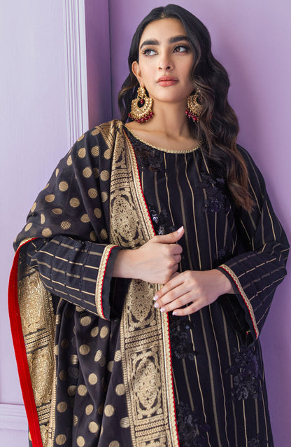 Orient - Stitched 3 Piece Embroidered Jacquard Shirt , Cambric Pant and Jacquard Dupatta
