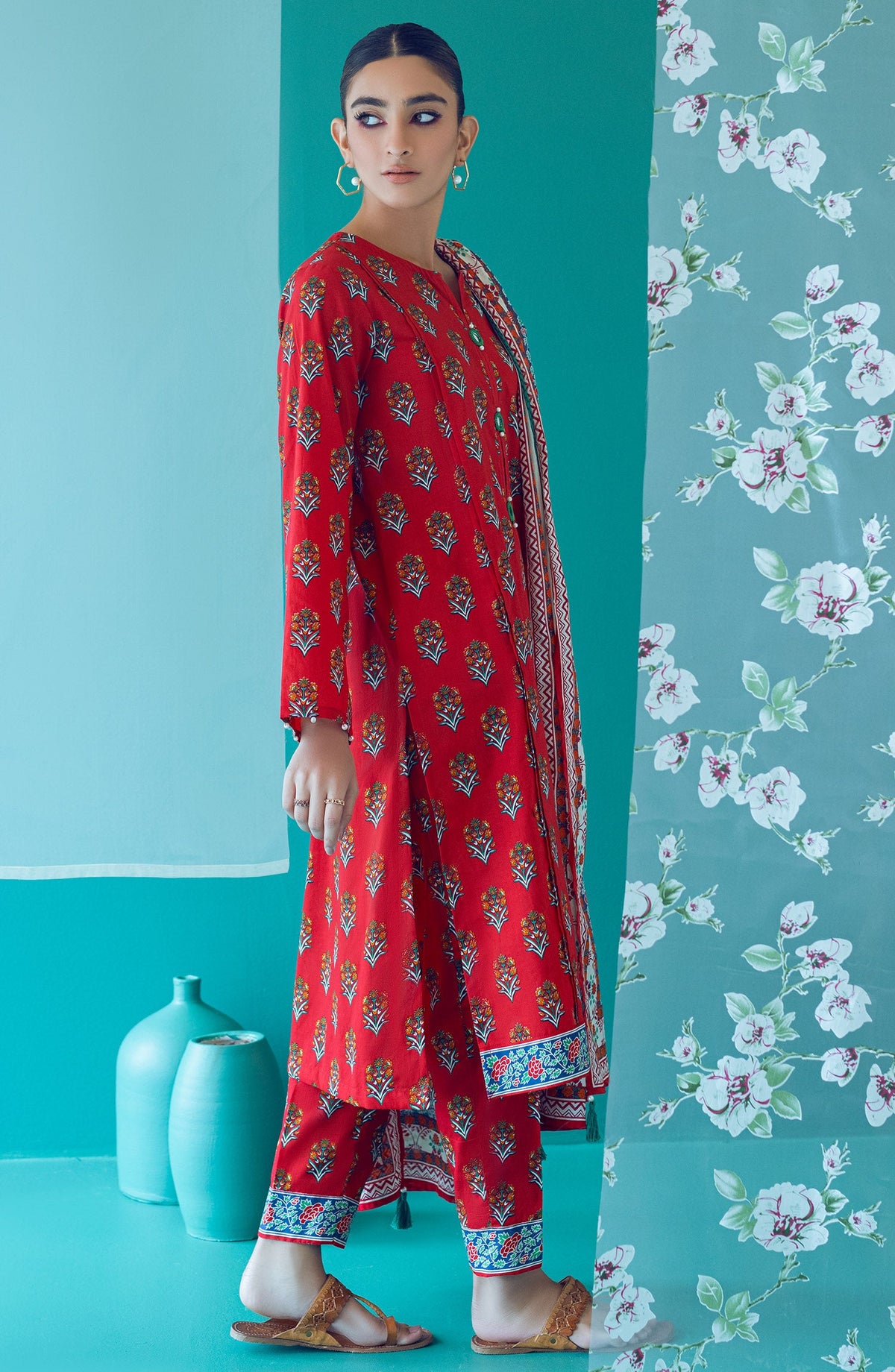 Orient - Unstitched 3 Piece Printed Heavy Lawn Shirt , Lawn Pant and Lawn Dupatta