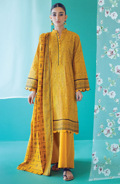 Orient - Unstitched 3 Piece Printed Heavy Lawn Shirt , Cambric Pant and Lawn Dupatta