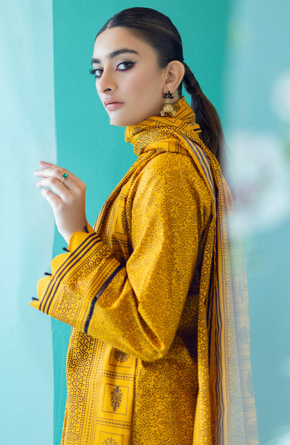 Orient - Unstitched 3 Piece Printed Heavy Lawn Shirt , Cambric Pant and Lawn Dupatta