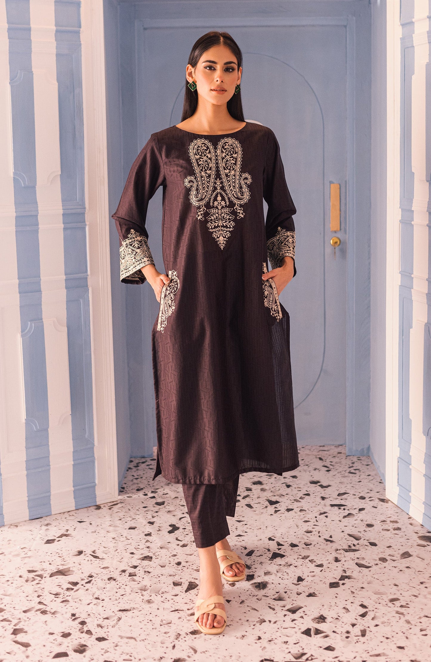 Orient - Stitched 2 Piece Embroidered Jacquard Shirt and Jacquard Pant