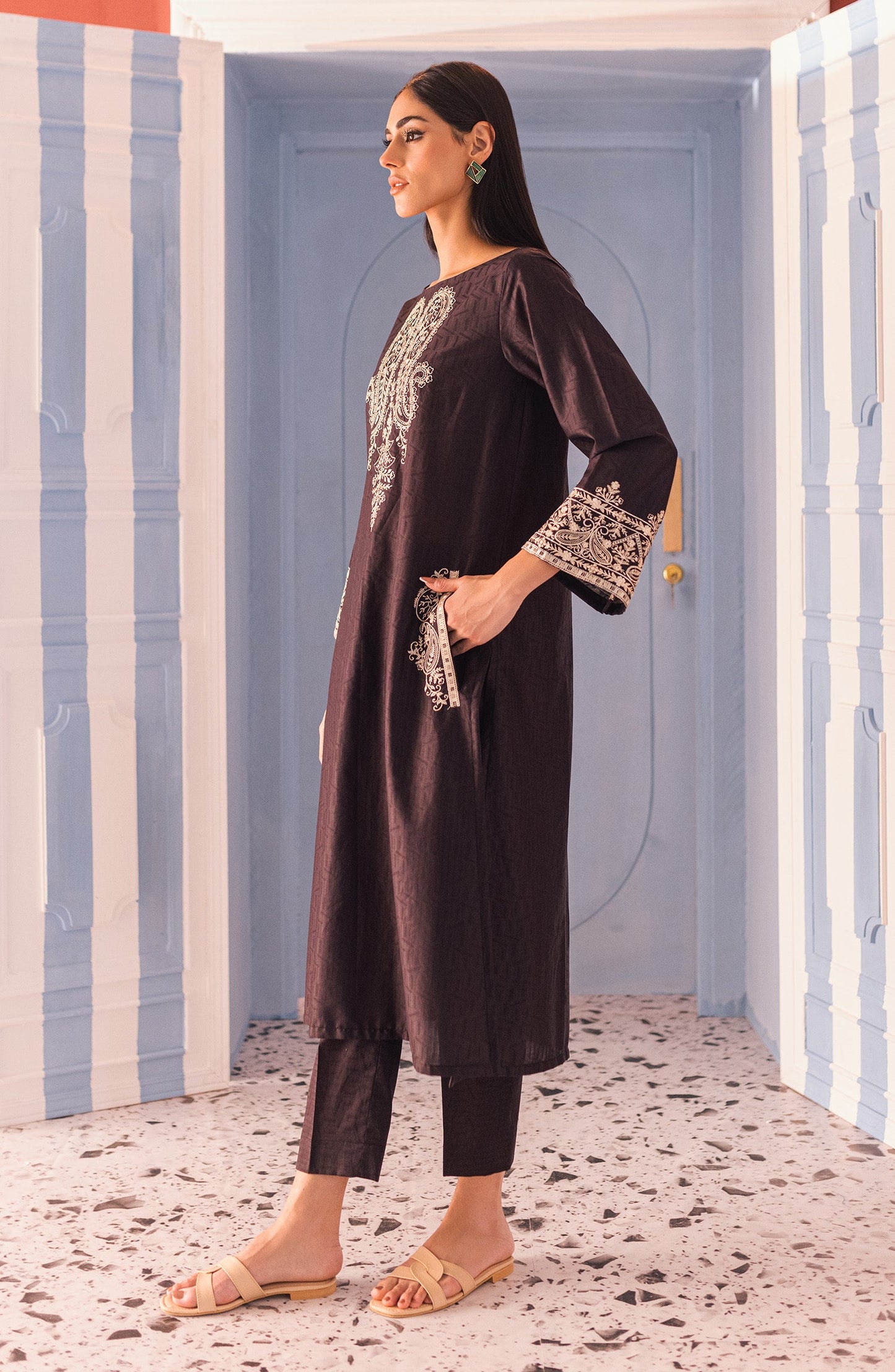 Orient - Stitched 2 Piece Embroidered Jacquard Shirt and Jacquard Pant