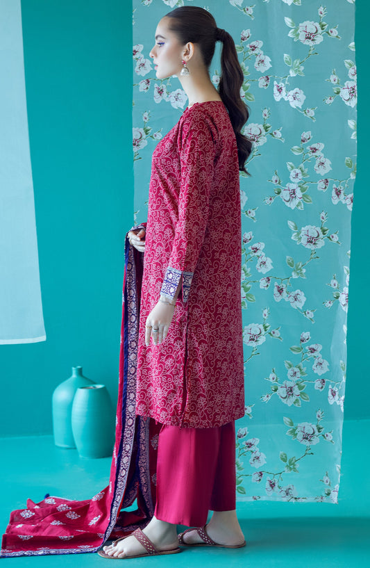 Orient - Unstitched 3 Piece Printed Heavy Lawn Shirt , Cambric Pant and Lawn Dupatta