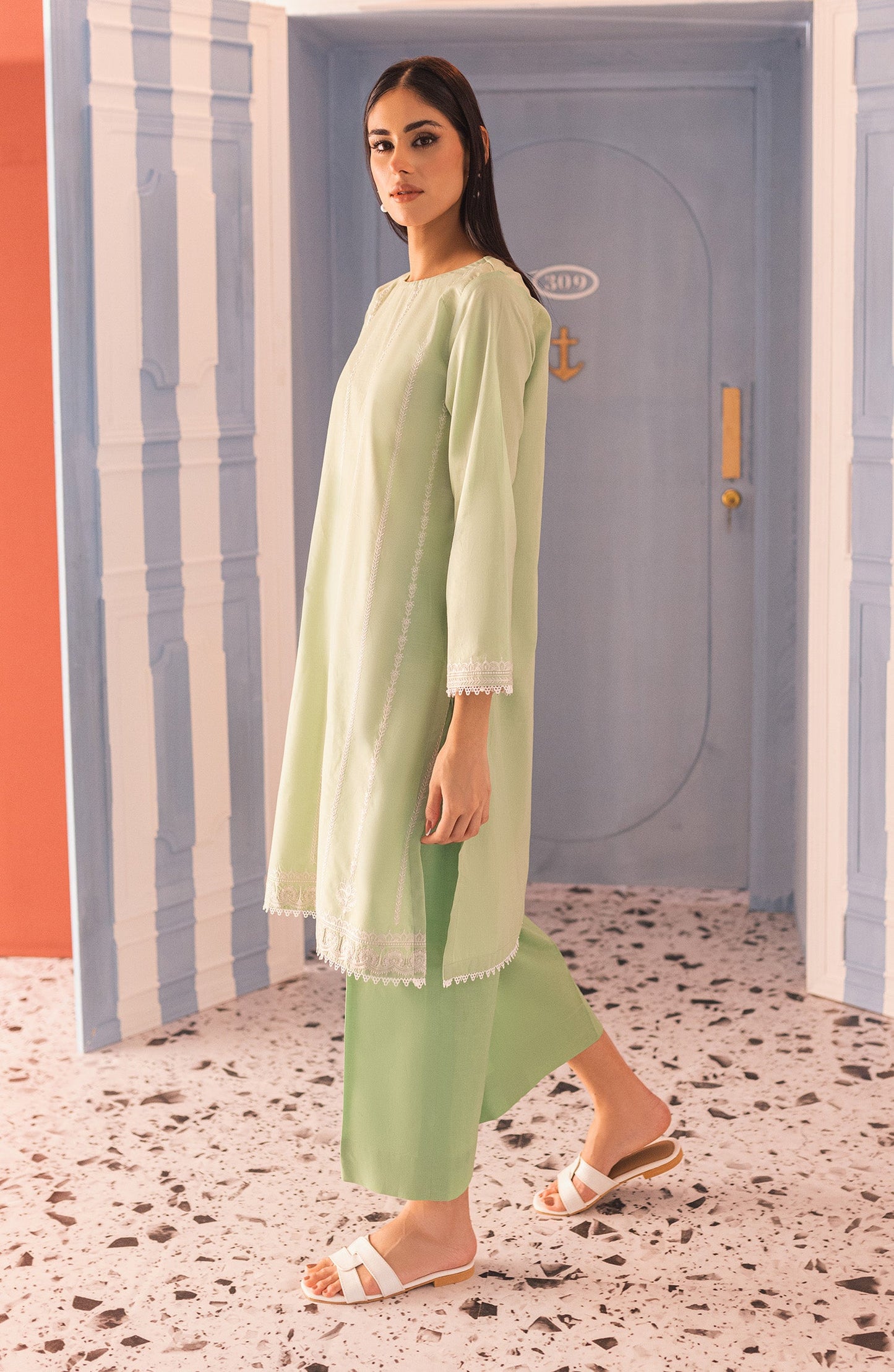 Orient - Stitched 2 Piece Embroidered Cambric Shirt and Cambric Pant