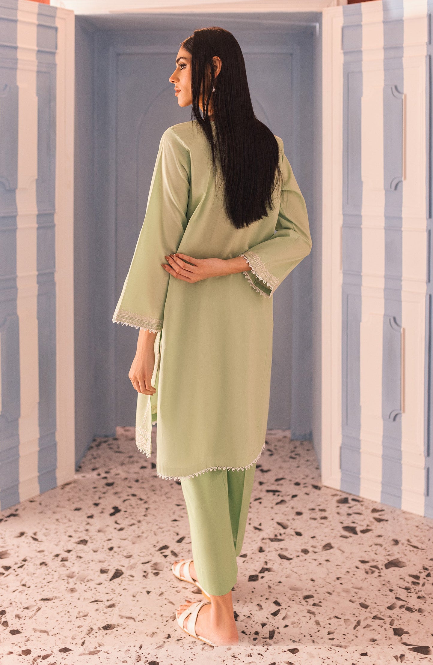 Orient - Stitched 2 Piece Embroidered Cambric Shirt and Cambric Pant