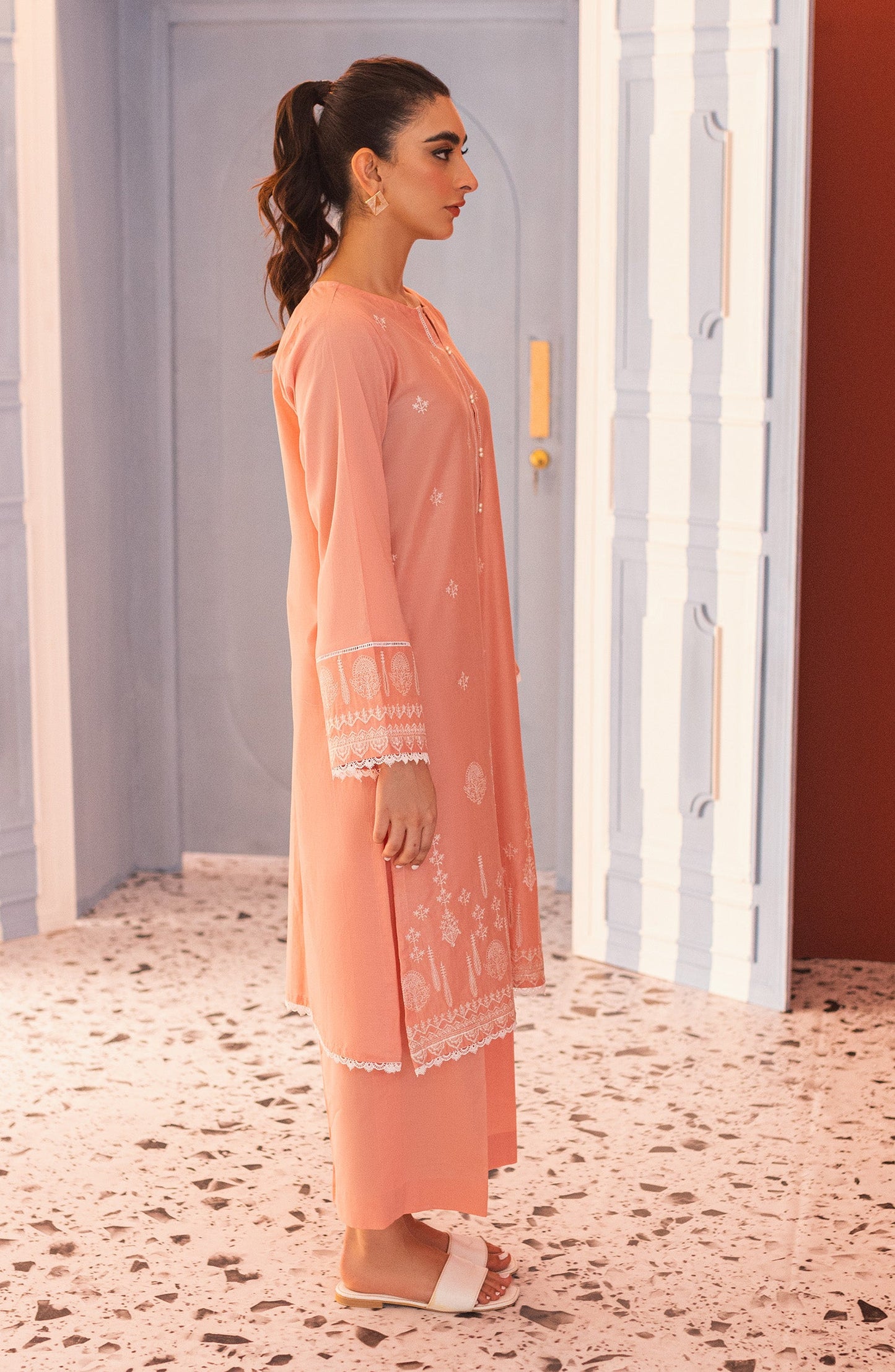 Orient - Stitched 2 Piece Embroidered Cambric Shirt and Cambric Pant