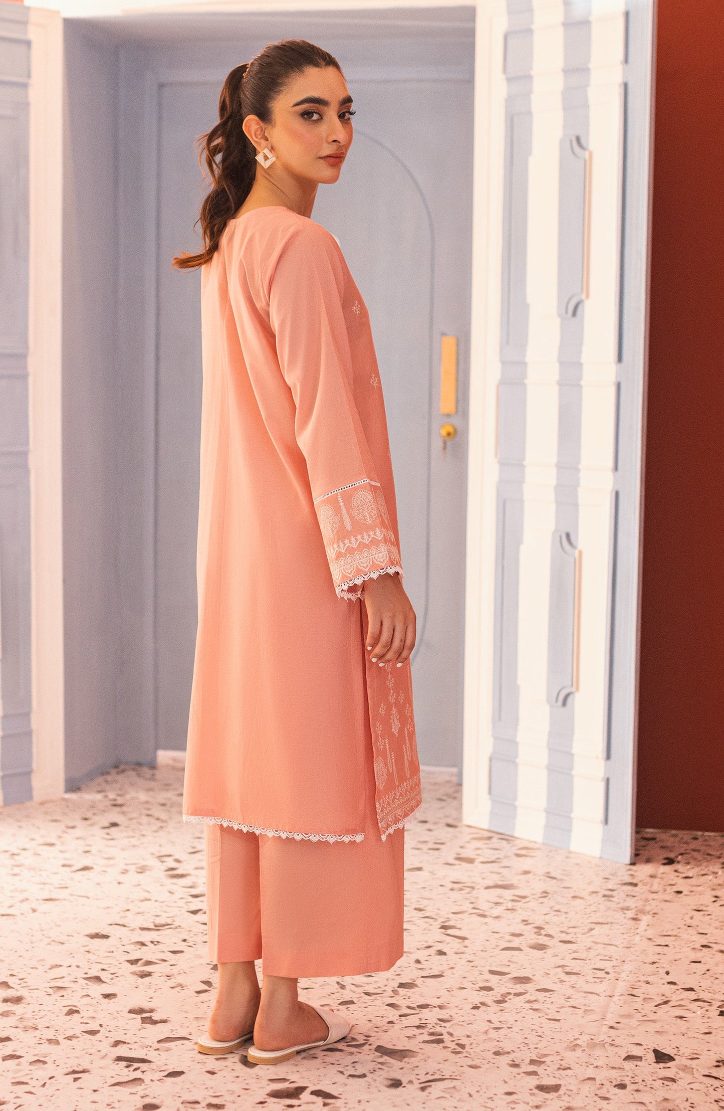 Orient - Stitched 2 Piece Embroidered Cambric Shirt and Cambric Pant