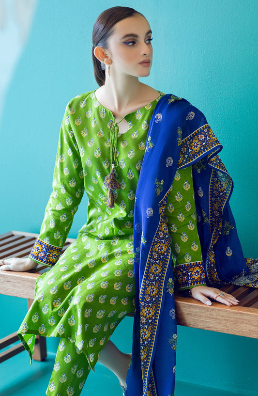 Orient - Unstitched 3 Piece Printed Cambric Shirt , Cambric Pant and Lawn Dupatta