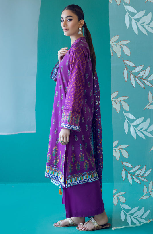 Orient - Unstitched 3 Piece Printed Heavy Lawn Shirt , Cambric Pant and Lawn Dupatta