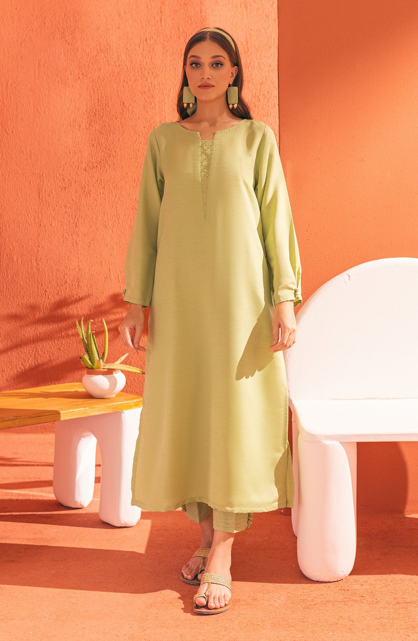 Orient - Stitched 2 Piece Plain Raw Silk Shirt and Raw Silk Pant