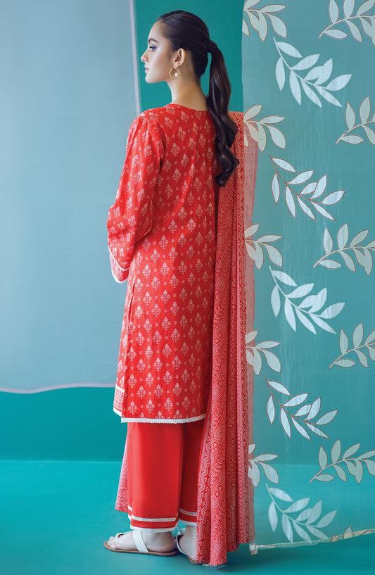 Orient - Unstitched 3 Piece Printed Heavy Lawn Shirt , Cambric Pant and Lawn Dupatta