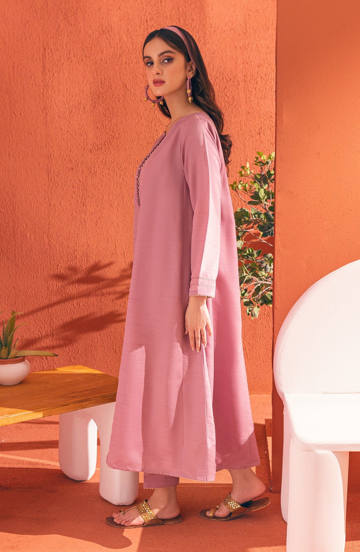 Orient - Stitched 2 Piece Plain Raw Silk Shirt and Raw Silk Pant