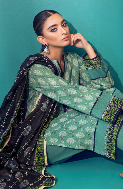 Orient - Unstitched 3 Piece Printed Heavy Lawn Shirt , Cambric Pant and Lawn Dupatta