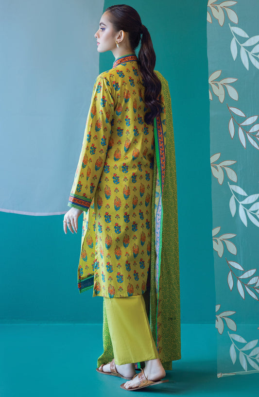 Orient - Unstitched 3 Piece Printed Heavy Lawn Shirt , Cambric Pant and Lawn Dupatta