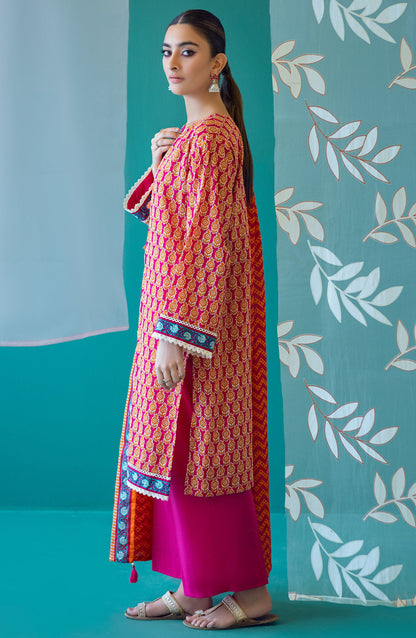 Orient - Unstitched 3 Piece Printed Heavy Lawn Shirt , Cambric Pant and Lawn Dupatta