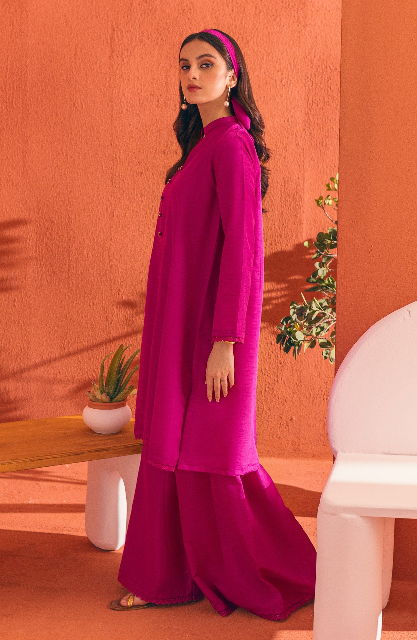 Orient - Stitched 2 Piece Plain Raw Silk Shirt and Raw Silk Pant