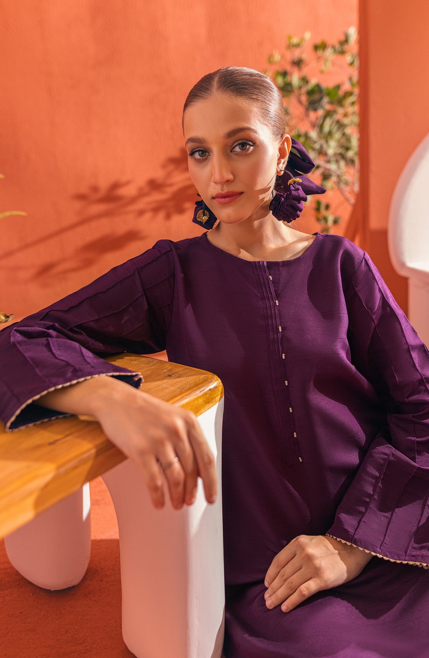 Orient - Stitched 2 Piece Plain Raw Silk Shirt and Raw Silk Pant