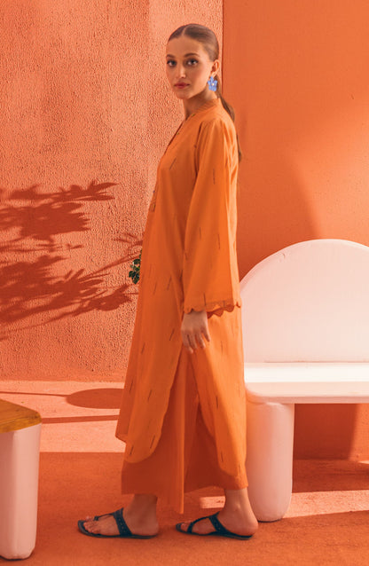 Orient - Stitched 2 Piece Plain Jacquard Shirt and Cambric Pant