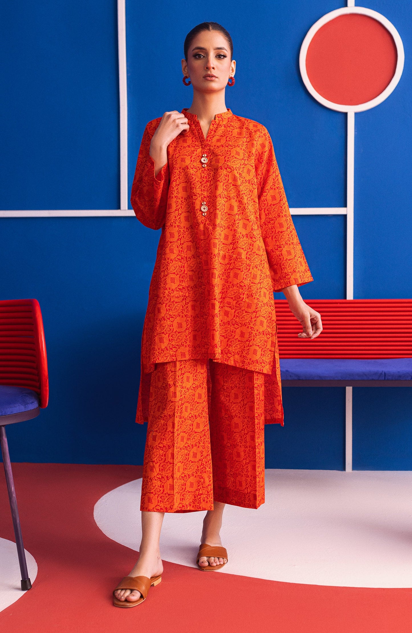 Orient - Stitched 2 Piece Printed Cambric Shirt and Cambric Pant