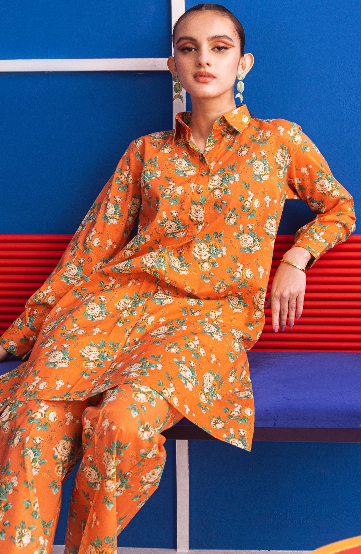 Orient - Stitched 2 Piece Printed Cambric Shirt and Cambric Pant