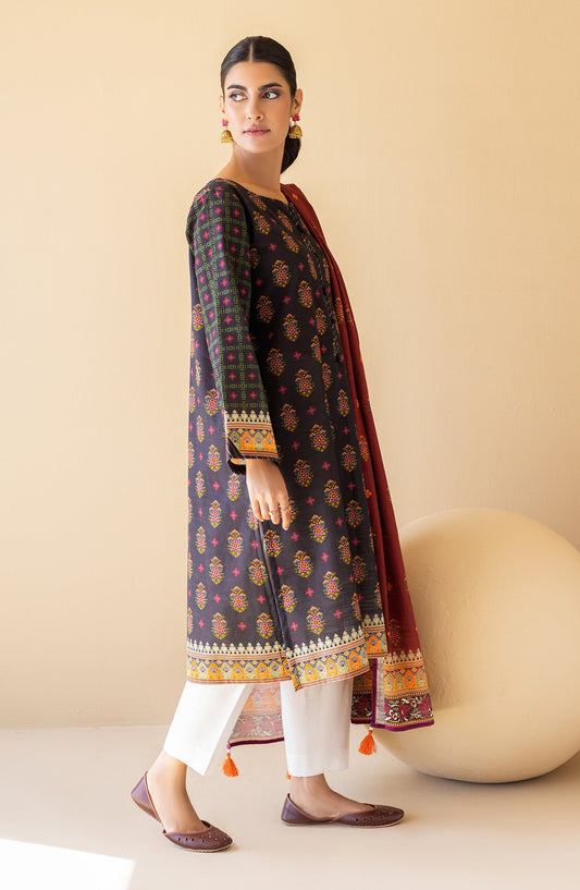 Orient - Unstitched 2 Piece Printed Khaddar Shirt and Khaddar Dupatta