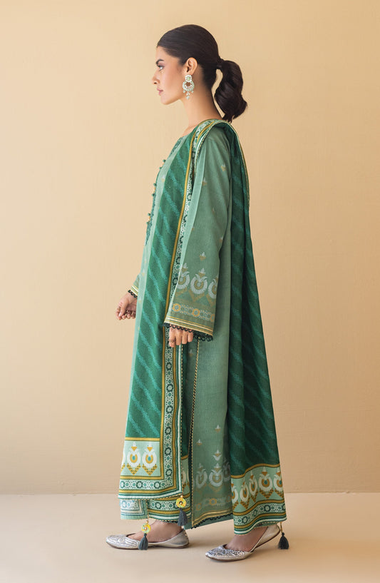 Orient - Unstitched 3 Piece Embroidered Karandi Shirt , Karandi Pant and Karandi Dupatta