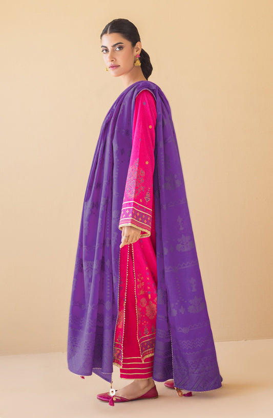 Orient - Unstitched 3 Piece Embroidered Karandi Shirt , Karandi Pant and Karandi Dupatta