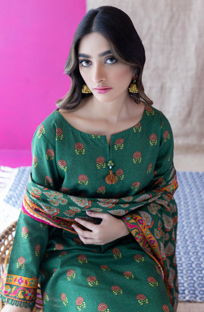 Orient - Unstitched 3 Piece Printed Karandi Shirt , Karandi Pant and Karandi Dupatta