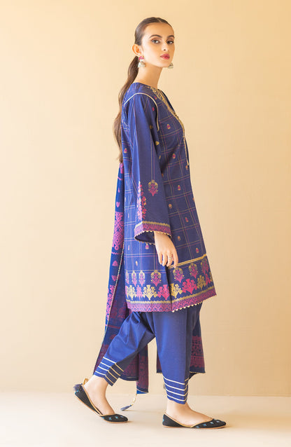 Orient - Unstitched 3 Piece Embroidered Karandi Shirt , Karandi Pant and Karandi Dupatta