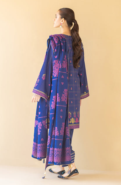 Orient - Unstitched 3 Piece Embroidered Karandi Shirt , Karandi Pant and Karandi Dupatta