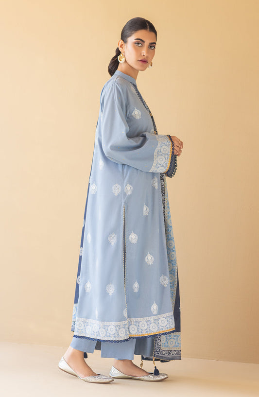 Orient - Unstitched 3 Piece Embroidered Karandi Shirt , Karandi Pant and Karandi Dupatta