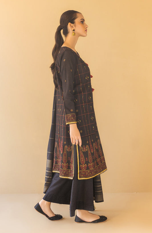 Orient - Unstitched 3 Piece Embroidered Karandi Shirt , Karandi Pant and Karandi Dupatta
