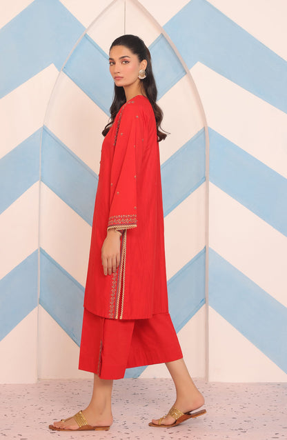 Orient - Stitched 3 Piece Embroidered Khaddar Shirt , Khaddar Pant and JACQUARD Dupatta