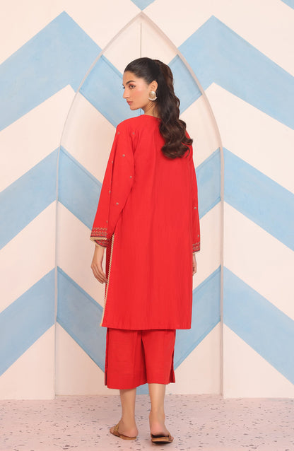 Orient - Stitched 3 Piece Embroidered Khaddar Shirt , Khaddar Pant and JACQUARD Dupatta