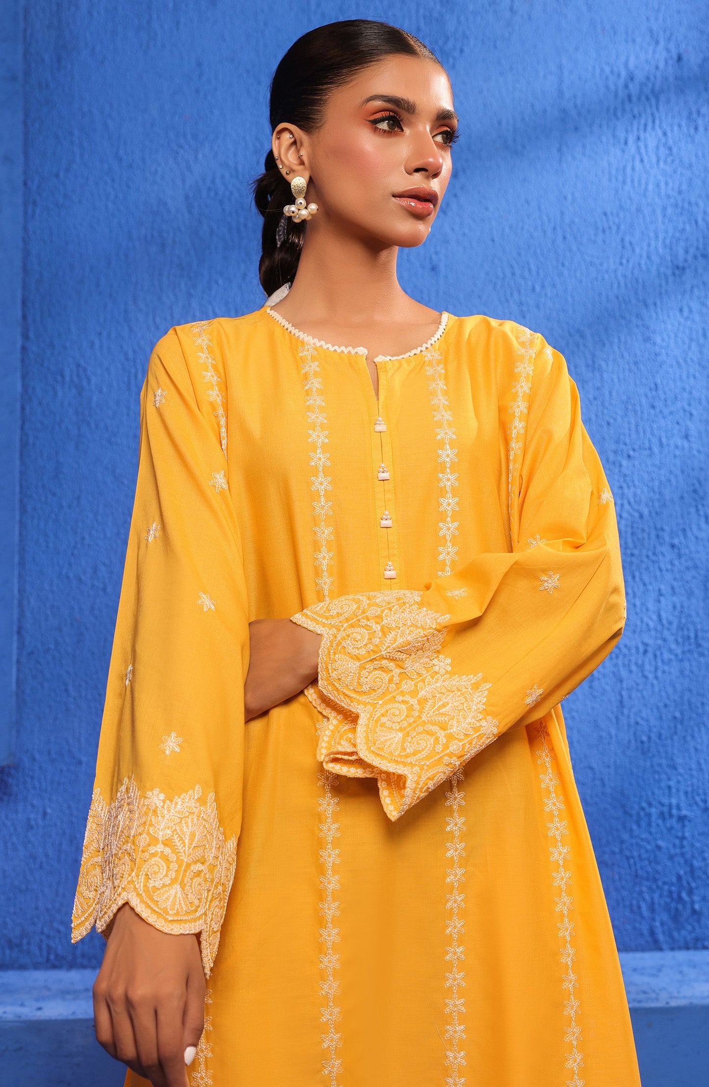 Orient - Stitched 2 Piece Embroidered Cambric Shirt and Cambric Pant