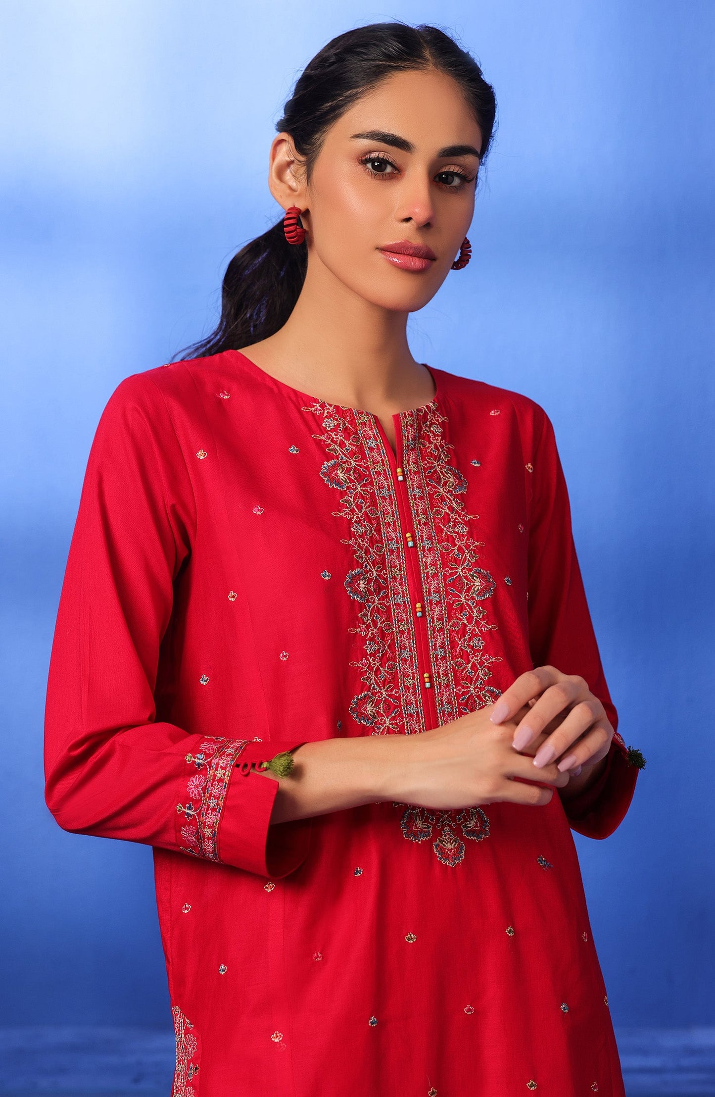 Orient - Stitched 2 Piece Embroidered Cambric Shirt and Cambric Pant
