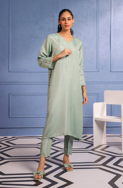 Orient - Stitched 2 Piece Plain Raw Silk Shirt and Raw Silk Pant