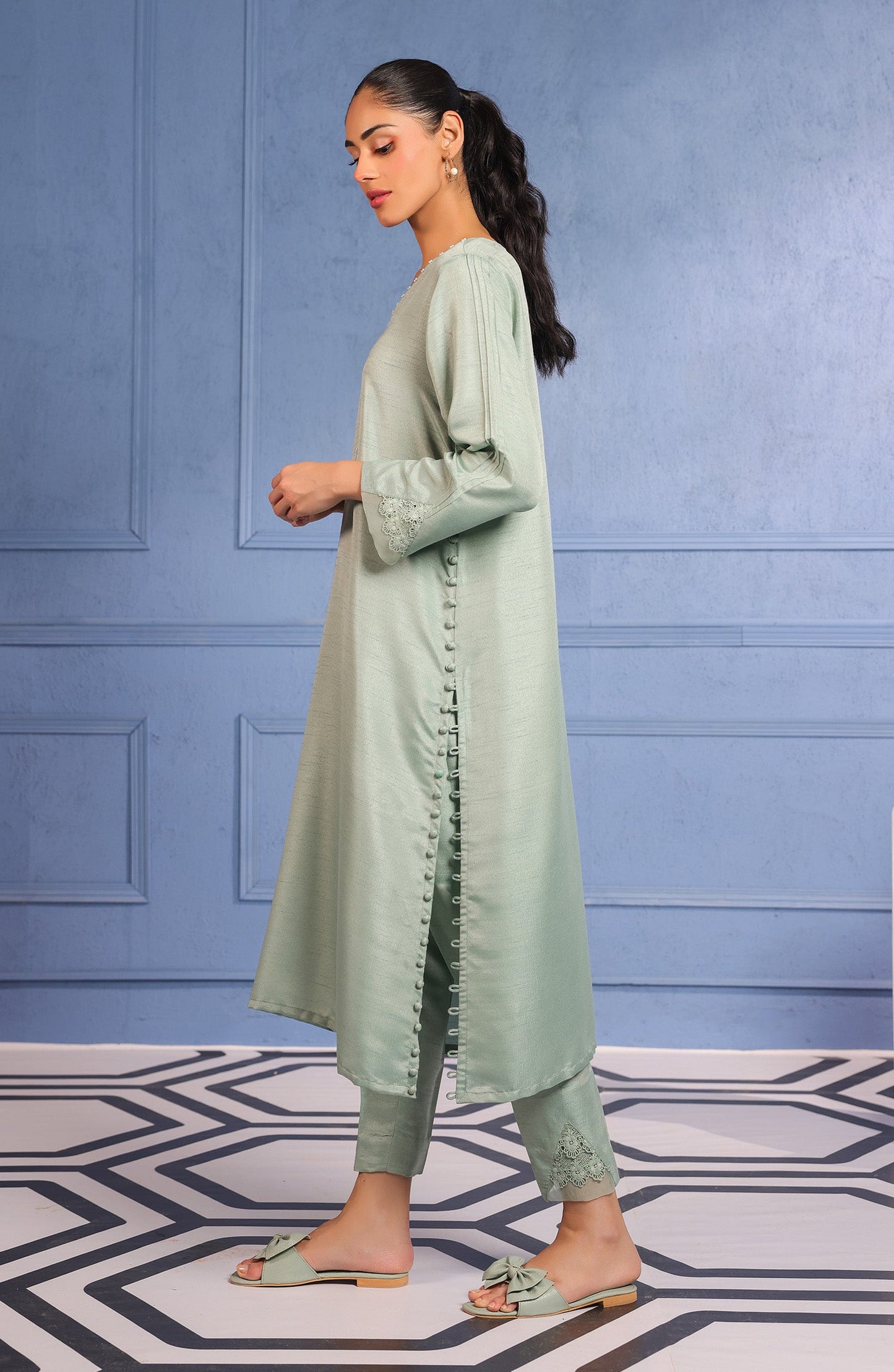 Orient - Stitched 2 Piece Plain Raw Silk Shirt and Raw Silk Pant