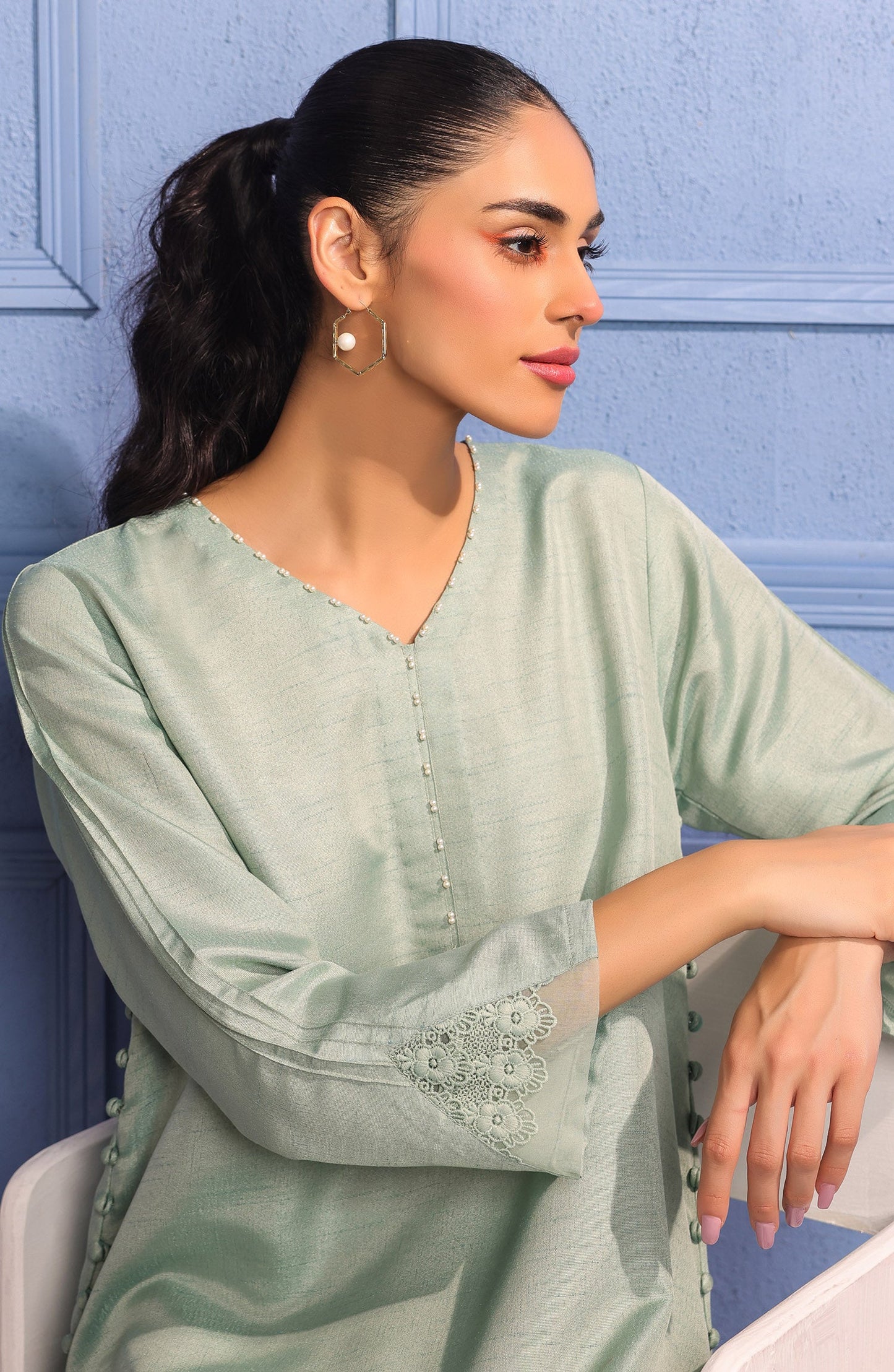 Orient - Stitched 2 Piece Plain Raw Silk Shirt and Raw Silk Pant