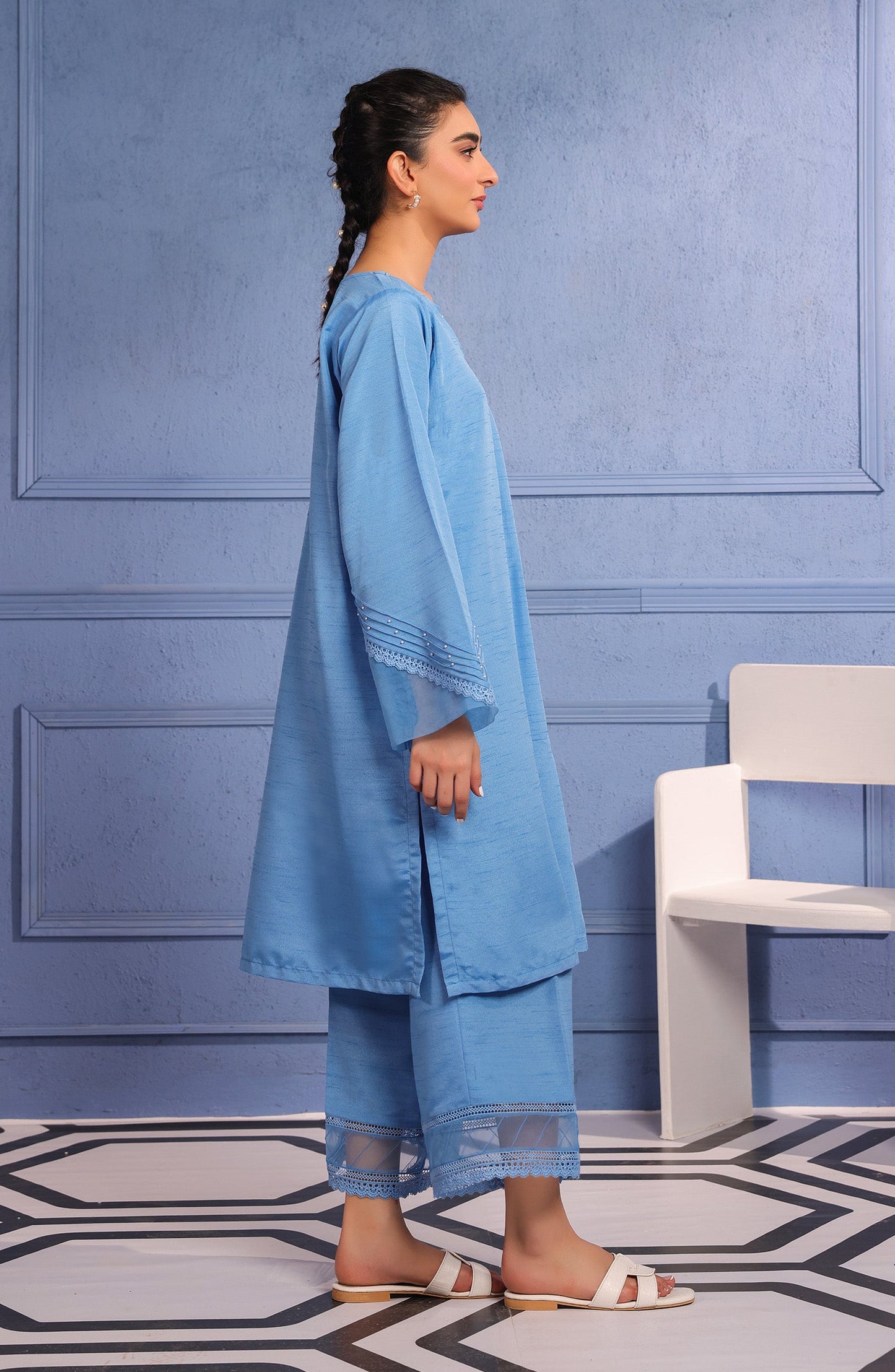 Orient - Stitched 2 Piece Plain Raw Silk Shirt and Raw Silk Pant